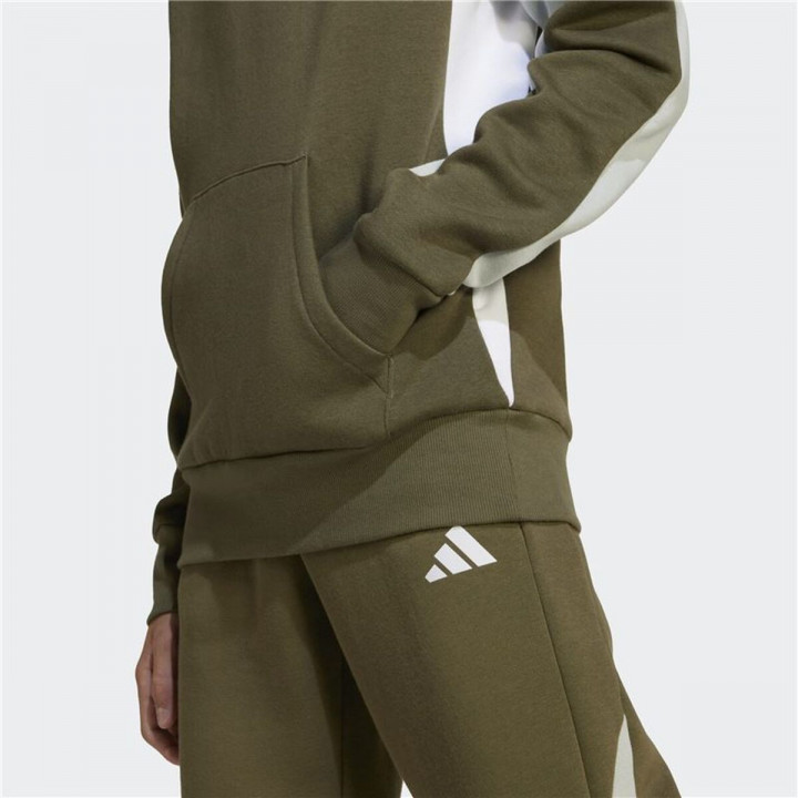 Kinderhoodie Adidas Cb Fl Hd Donkergroen