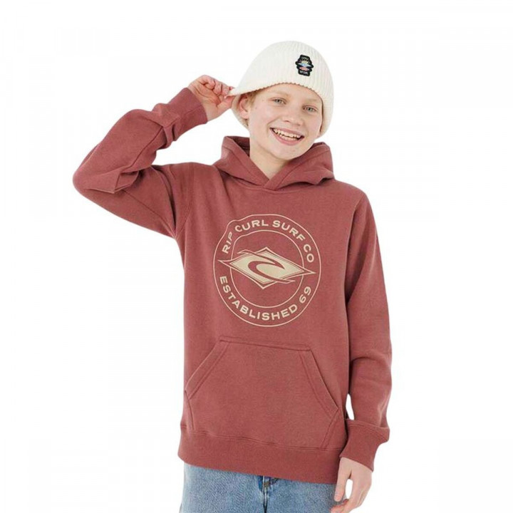 Sweat à capuche enfant Rip Curl Stapler Hood Bordeaux