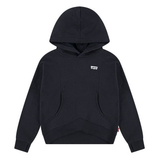 Felpa con Cappuccio da Bambina Levi's Batwing Patch Hoodie Nero