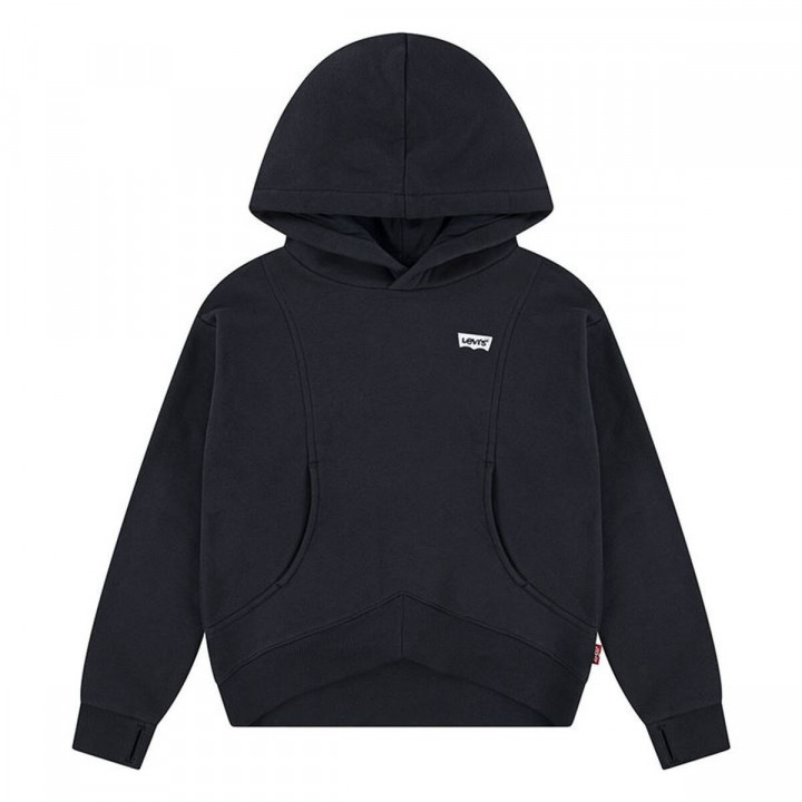Sweatshirt mit Kapuze für Mädchen Levi's Batwing Patch Hoodie Schwarz