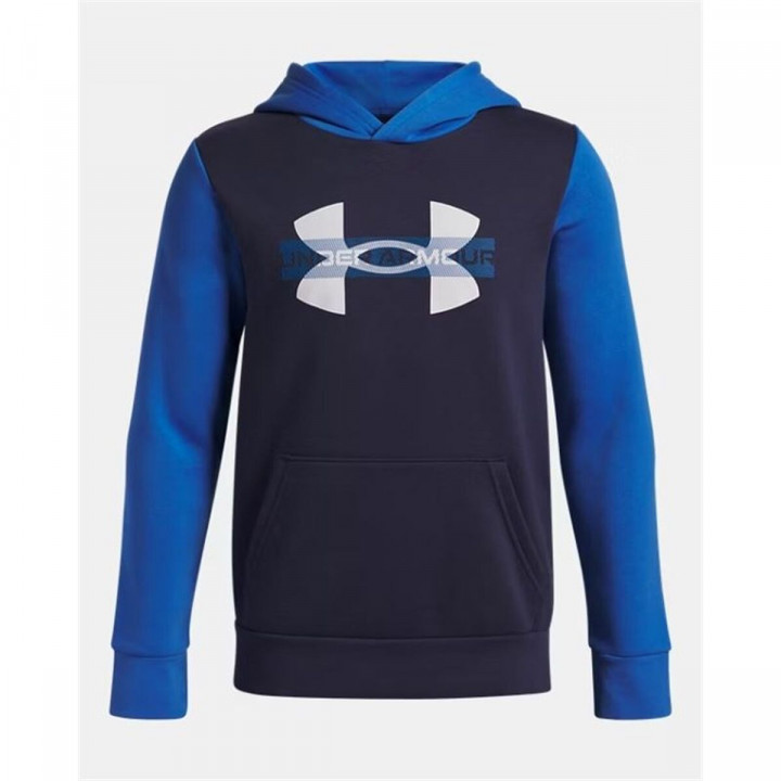 Felpa con Cappuccio da Bambina Under Armour Rival Flc Cblck Grphc Hd Azzurro