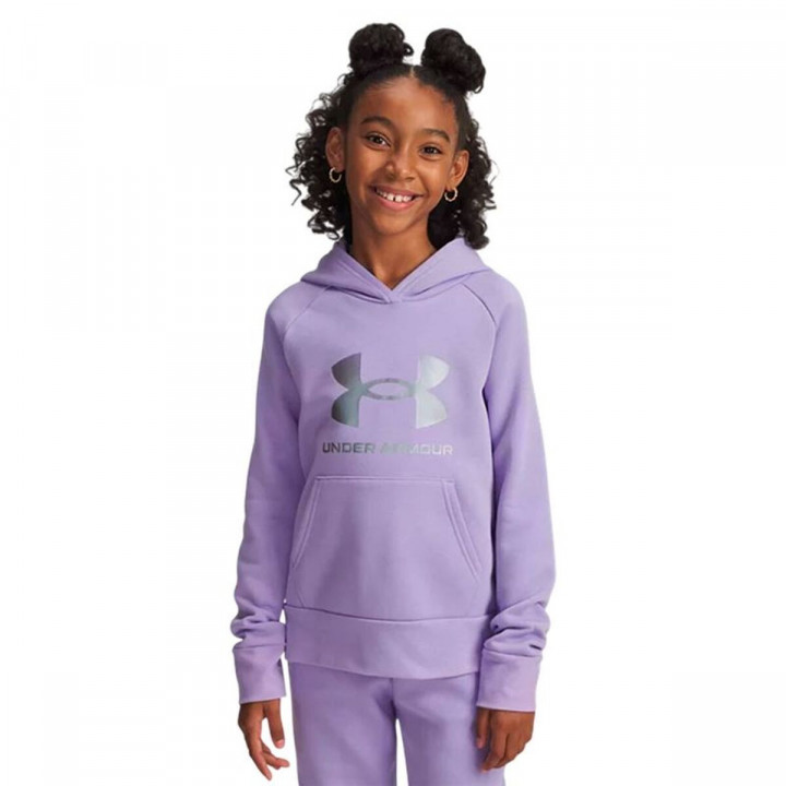 Hooded Sweatshirt for Girls Under Armour Rival Flc Shimmer Hdy Lavendar
