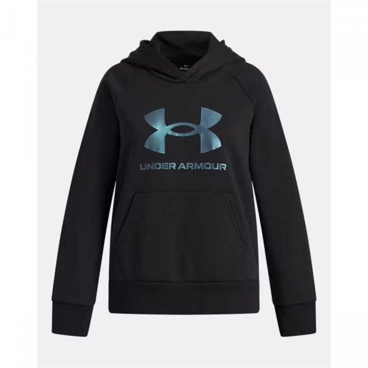 Sweatshirt met Capuchon voor Meisjes Under Armour Rival Flc Shimmer Hdy Zwart