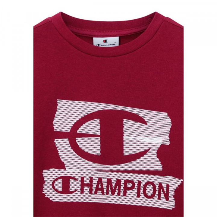 Felpa senza Cappuccio Bambino Champion Graphic Shop Rosso Granato Rosso Scuro