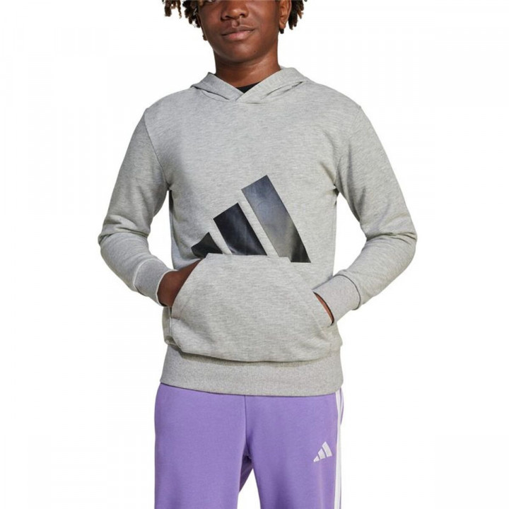 Sudadera con Capucha Niña Adidas Big Logo French Terry Hd Gris claro