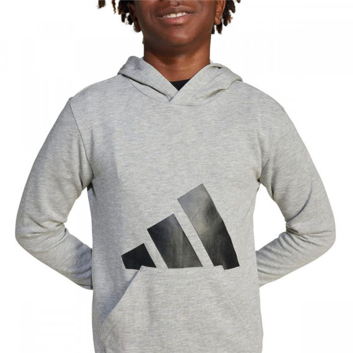 Sweatshirt met Capuchon voor Meisjes Adidas Big Logo French Terry Hd Lichtgrijs