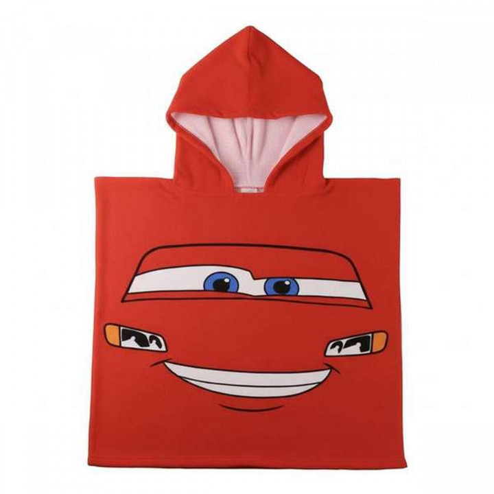 Poncho-Towel with Hood Cars Red 55 x 77 cm