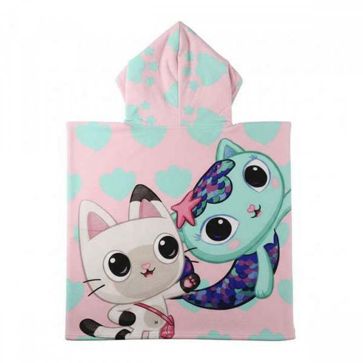 Poncho-Handdoek met Capuchon Gabby's Dollhouse Licht Roze 55 x 77 cm