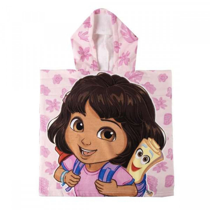 Poncho-Handdoek met Capuchon Dora The Explorer Licht Roze 55 x 77 cm