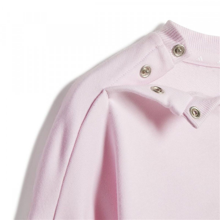 Conjunto Deportivo para Bebé Adidas 3 Bandas French Terry Jogger Rosa