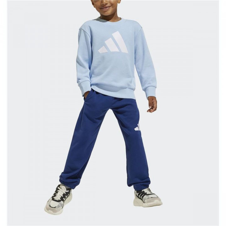 Tuta da Bambini Adidas Lk Big Logo French Terry Jog Azzurro