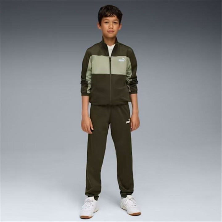 Survêtement Enfant Puma Poly Colorblock Olive
