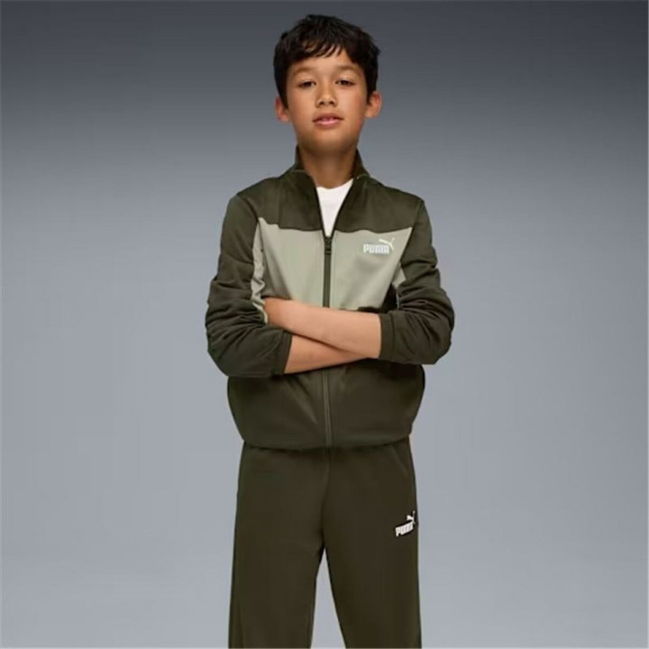 Survêtement Enfant Puma Poly Colorblock Olive