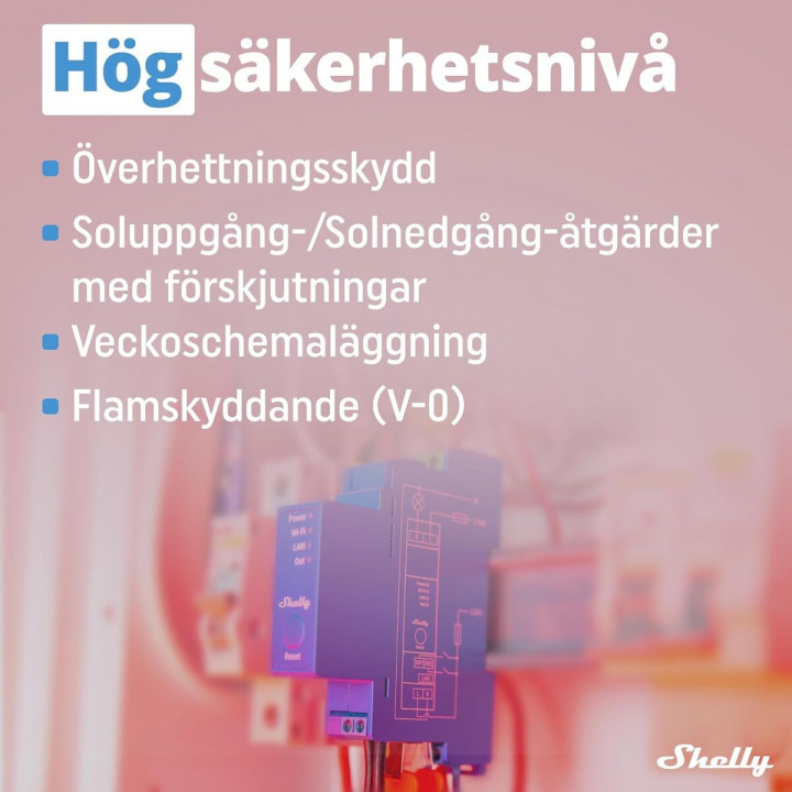 Shelly Relé Wi-Fi LAN BT DIN PRO 1