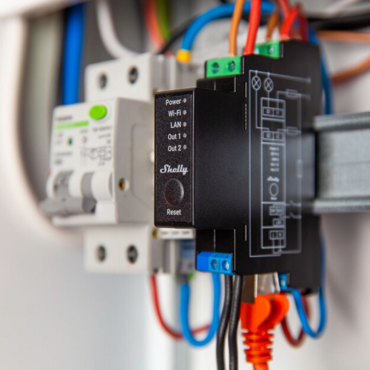 Shelly Relé Wi-Fi LAN BT DIN PRO 2PM