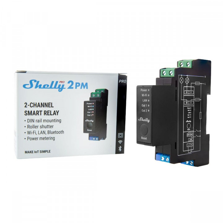 Relais-Modul Shelly DIN PRO 2PM