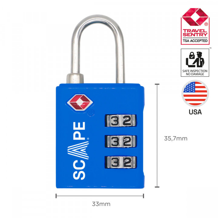 Lucchetto a combinazione Scape Travel TSA-001 2 Pezzi