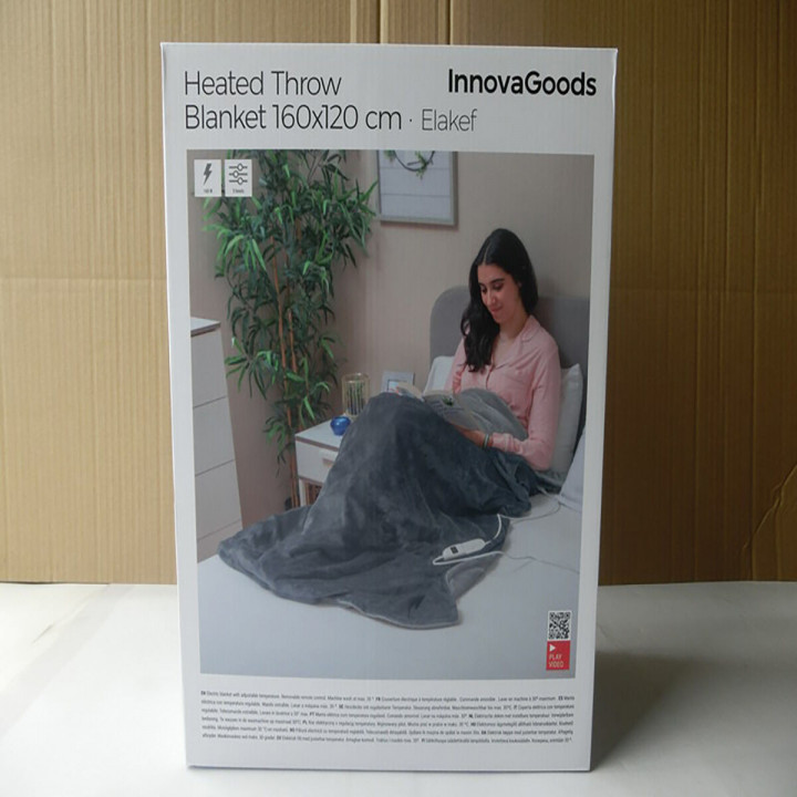 Coperta Elettrica Elakef InnovaGoods Grigio 120 x 160 cm Poliestere 160 W (Ricondizionati A)