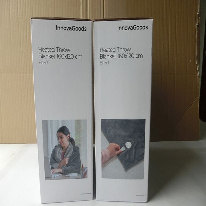 Coperta Elettrica Elakef InnovaGoods Grigio 120 x 160 cm Poliestere 160 W (Ricondizionati A)