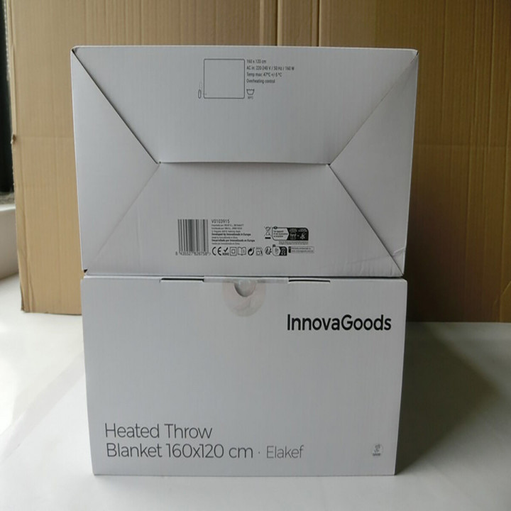 Coperta Elettrica Elakef InnovaGoods Grigio 120 x 160 cm Poliestere 160 W (Ricondizionati A)