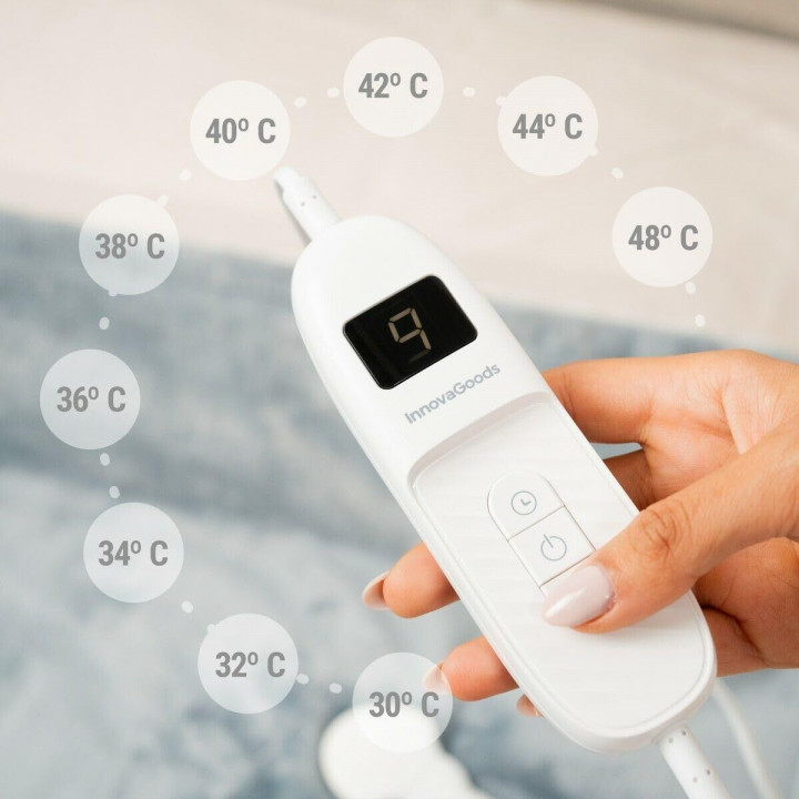 Manta Eléctrica Elakef InnovaGoods Gris 120 x 160 cm Poliéster 160 W (Reacondicionado A)