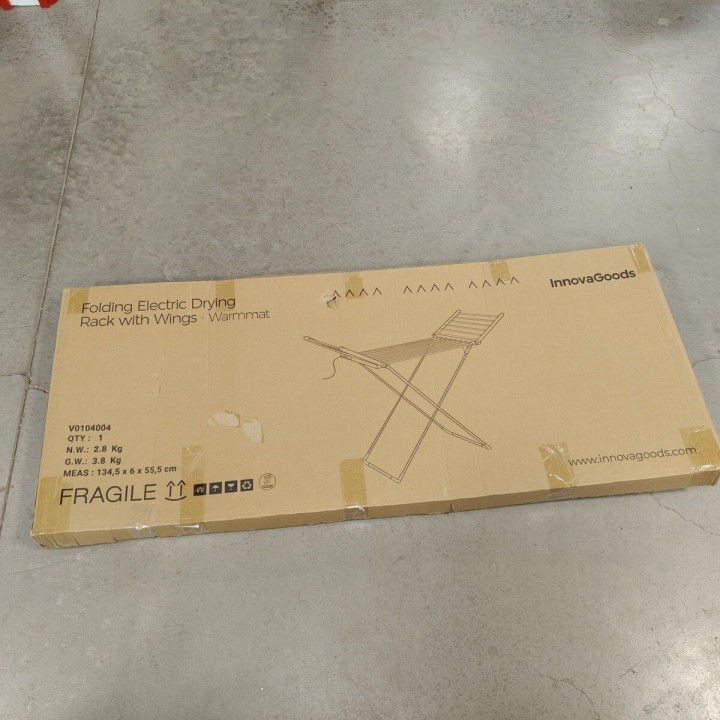 Faltbarer elektrischer Wäscheständer mit Flügeln, Touchscreen, Timer und Temperaturregelung Warmmat InnovaGoods 230 W 20 Stäbe (