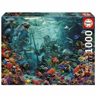 Puzzle Educa Poseidon in a Coral Reef 1000 Piezas