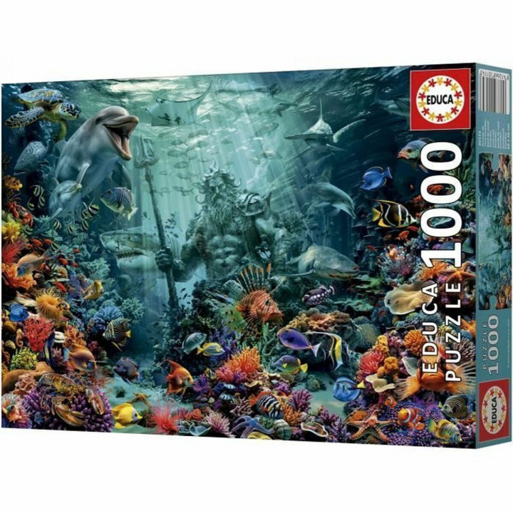 Puzzel Educa Poseidon in a Coral Reef 1000 Onderdelen