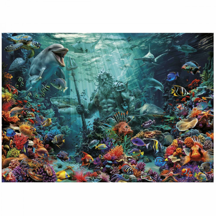 Puzzle Educa Poseidon in a Coral Reef 1000 Piezas
