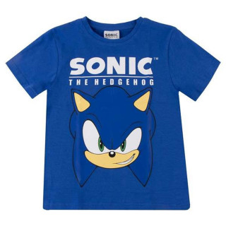 Maglia a Maniche Corte per Bambini Sonic Azzurro