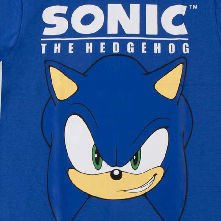 Camiseta de Manga Corta Infantil Sonic Azul