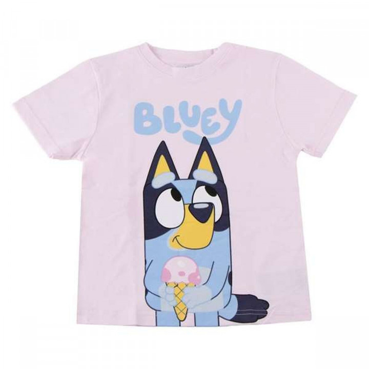 Maglia a Maniche Corte per Bambini Bluey Rosa chiaro