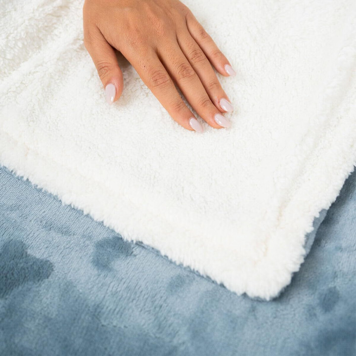 Coperta Elettrica InnovaGoods Bianco Grigio 130 x 180 cm Poliestere (Ricondizionati A)