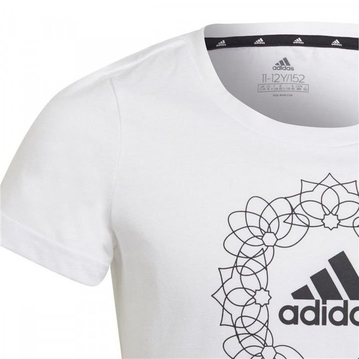 Child's Short Sleeve T-Shirt Adidas Graphic White