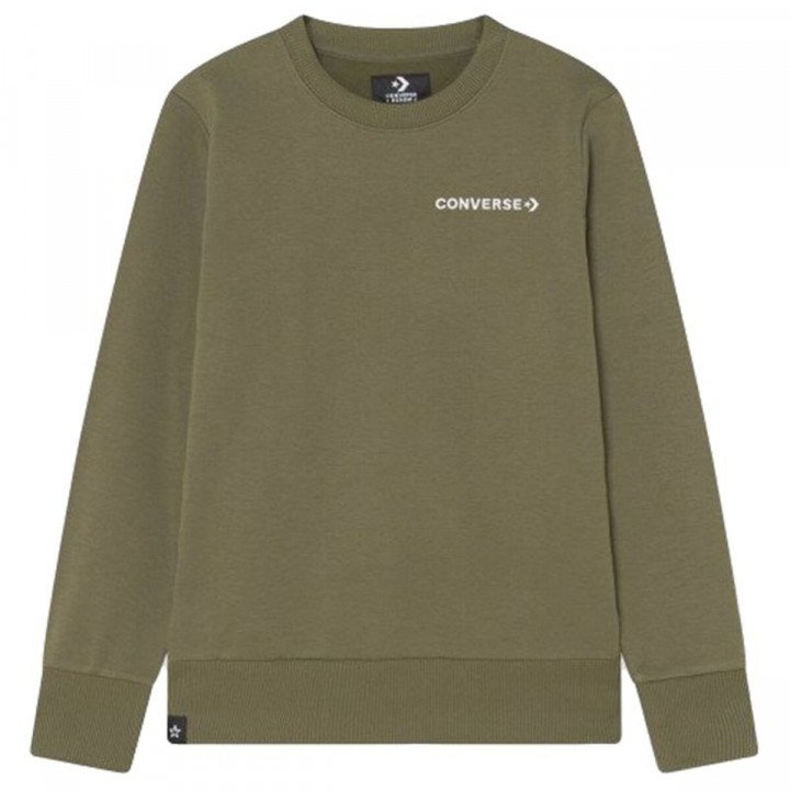 Felpa senza Cappuccio Bambino Converse Wordamark Verde scuro