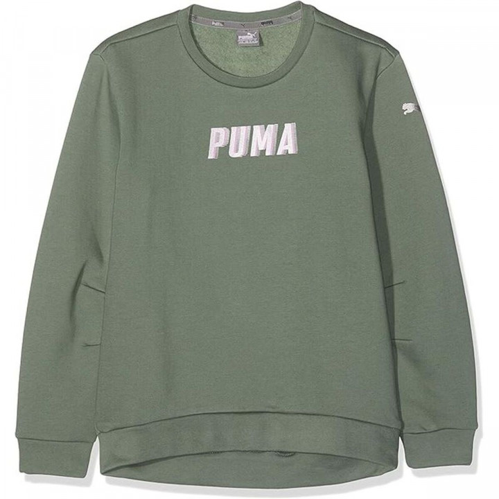Sweatshirt ohne Kapuze für Mädchen Puma Olive