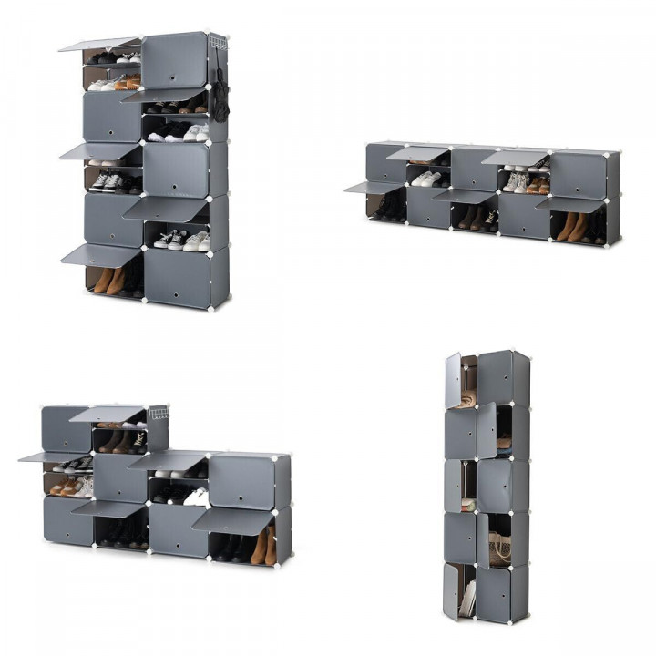 Scarpiera Modulare Portatile InnovaGoods Grigio (Ricondizionati A)