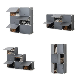 Scarpiera Modulare Portatile InnovaGoods Grigio (Ricondizionati A)