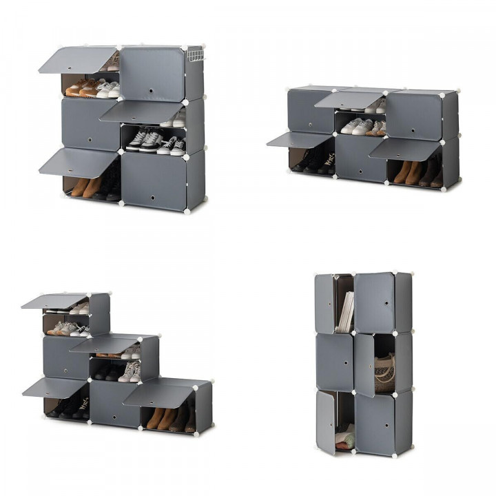 Zapatero Modular Portátil InnovaGoods Gris (Reacondicionado A)