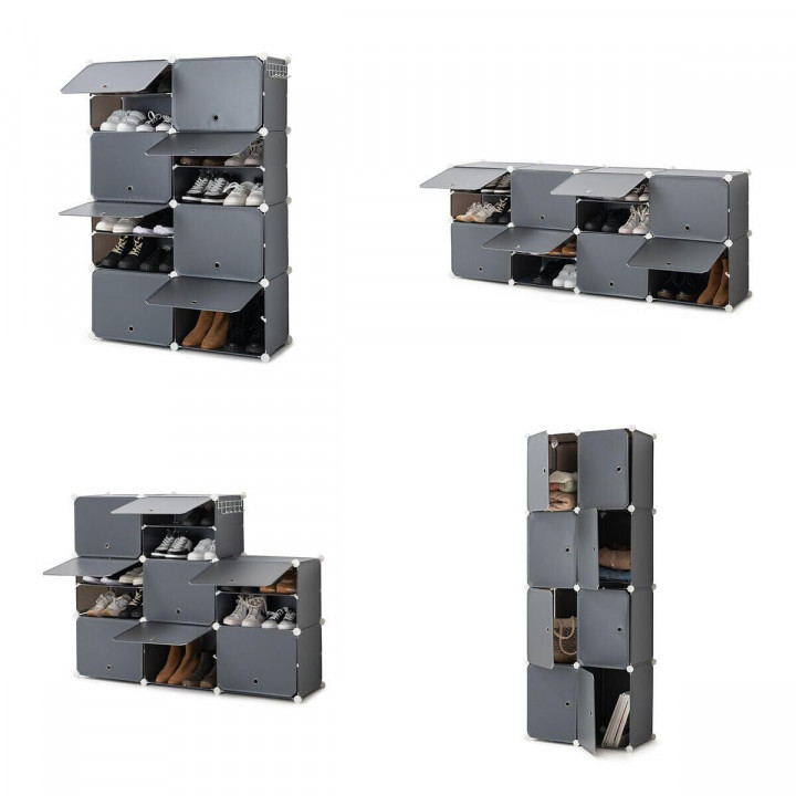 Scarpiera Modulare Portatile InnovaGoods Grigio (Ricondizionati A)