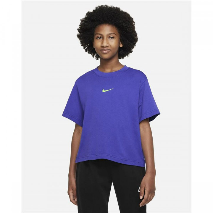 T-Shirt met Korte Mouwen voor kinderen Nike Blauw