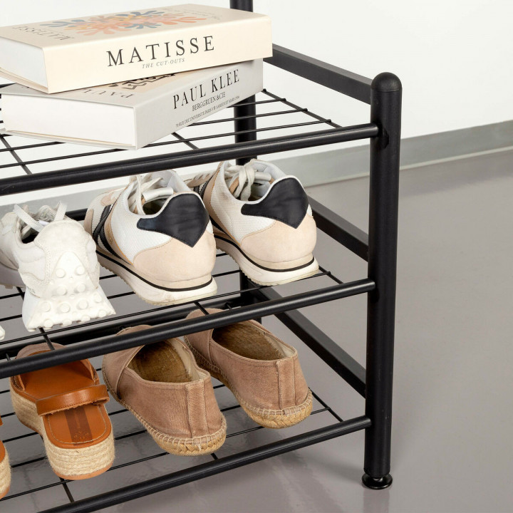 Garderobe mit Einlegeboden Max Home Schwarz (Restauriert A)