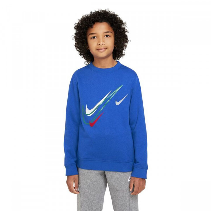Children’s Sweatshirt without Hood Nike NSW SOS FLC CREW Blue