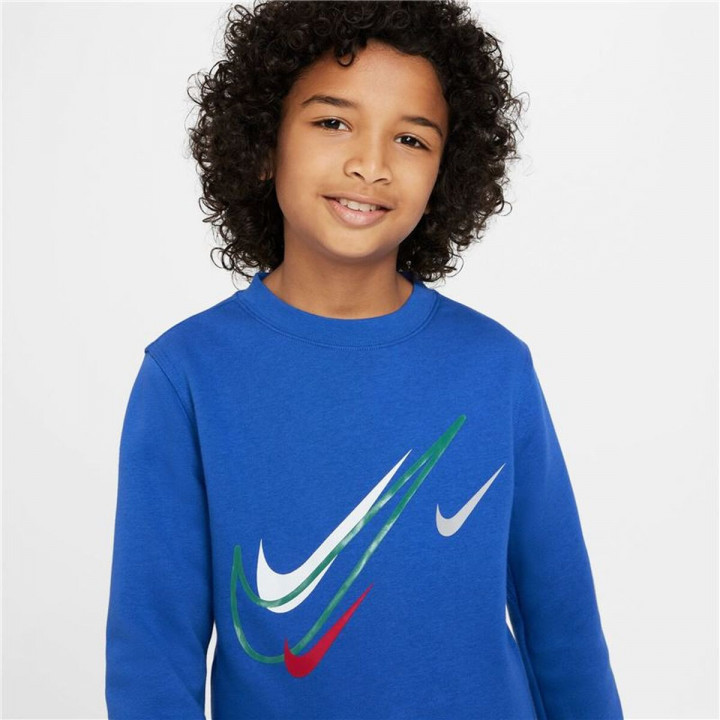 Jungen Sweater ohne Kapuze Nike NSW SOS FLC CREW Blau