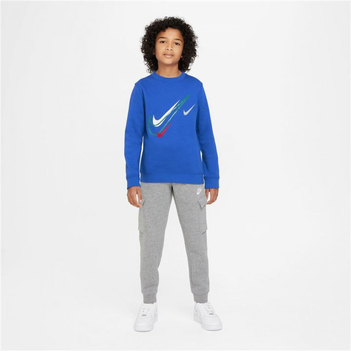 Children’s Sweatshirt without Hood Nike NSW SOS FLC CREW Blue