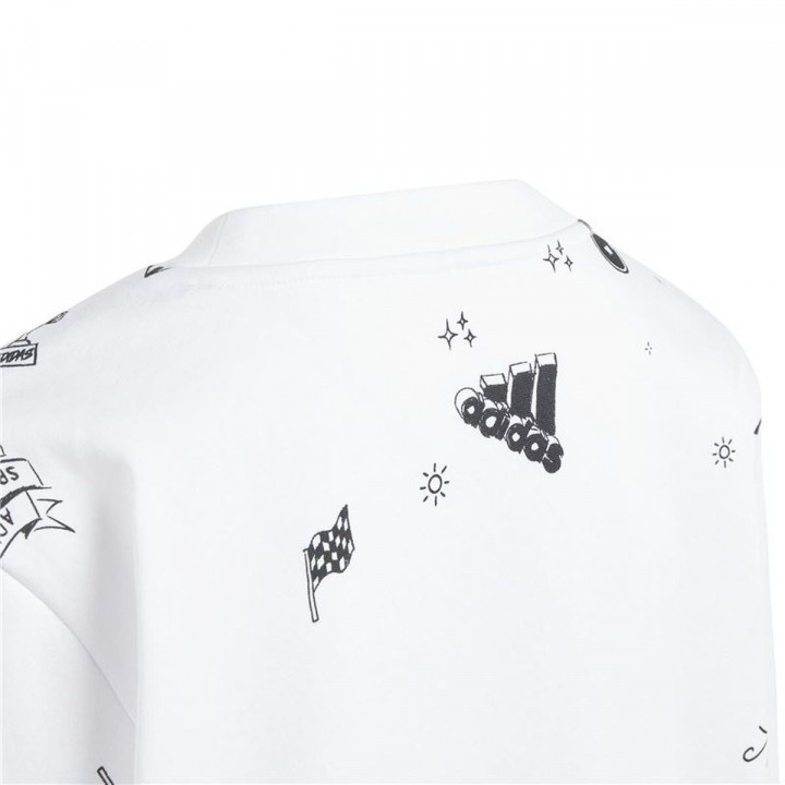 Sweat-shirt sans capuche fille Adidas Jg Bluv Q3Sweat Blanc