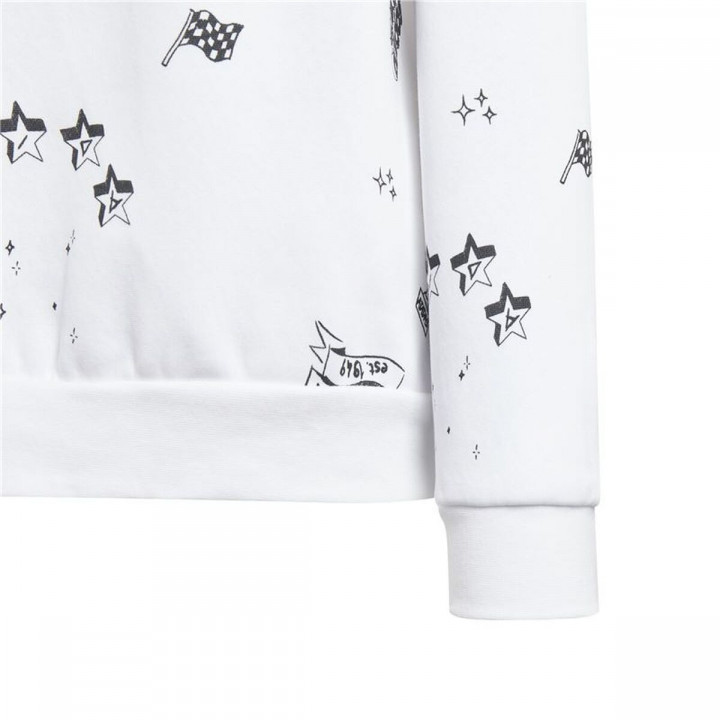 Felpa senza Cappuccio da Bambina Adidas Jg Bluv Q3Sweat Bianco