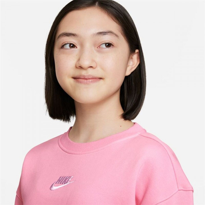 Felpa senza Cappuccio da Bambina Nike Sportswear Club Fleece Rosa