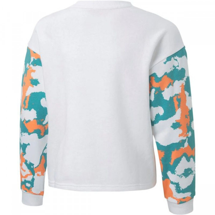 Hoodless Sweatshirt for Girls Puma Alpha Crew White