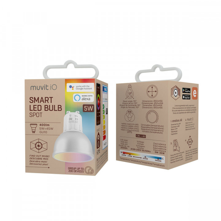 Smart Glühbirne Muvit iO 5 W GU10 2700 K 6500 K Wi-Fi LED 400 lm Weiß